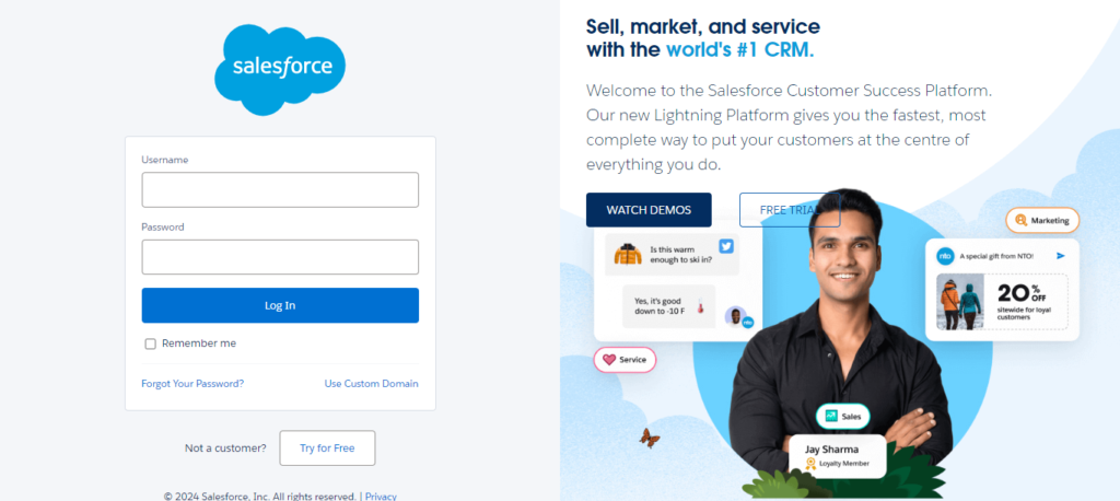 Login to Your Organizational Salesforce Platform